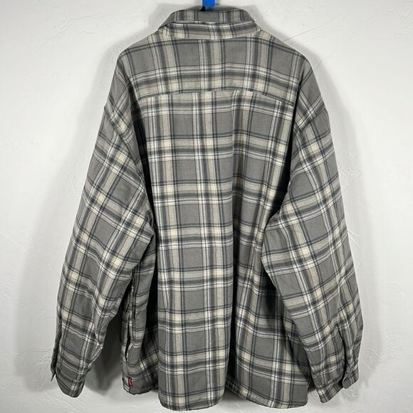 🔥🔥 Wrangler Sherpa Lined Plaid Long Sleeve Button Down Flannel Shirt Jacket 3X - Picture 5 of 11